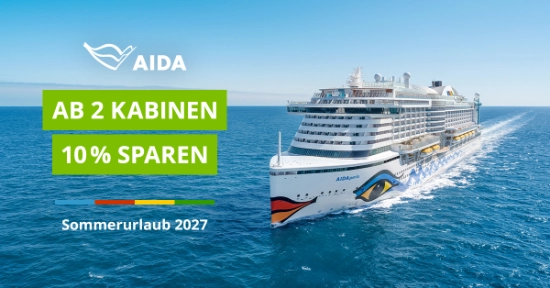 10 % Ermäßigung bei Buchung von mindestens 2 Kabinen 
